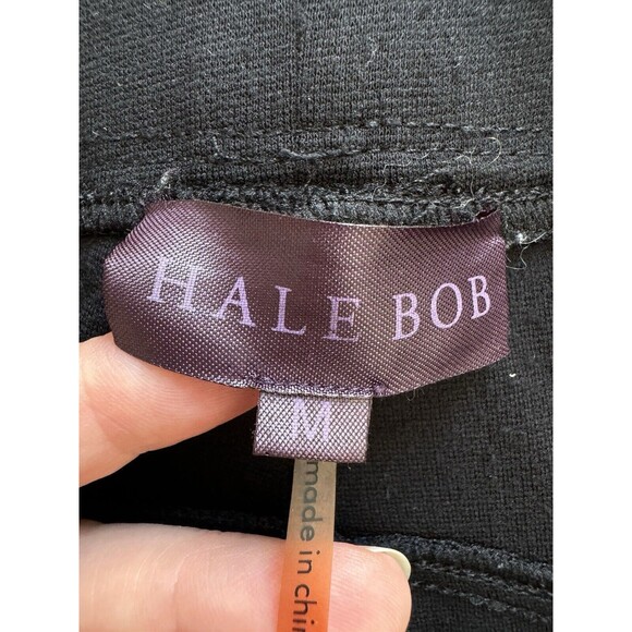 Hale Bob Medium Women’s Black Pig Suede Pants Skinny Pull On Ankle - Picture 5 of 15